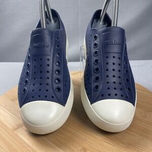 Native Shoes Jefferson Navy Rubber Perforated Slip On Sneakers Mens Womens Sz 8